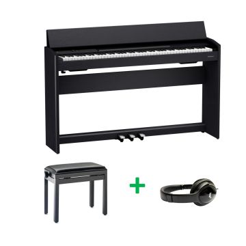 Roland F701 BUNDEL CB Zwart gesatineerd