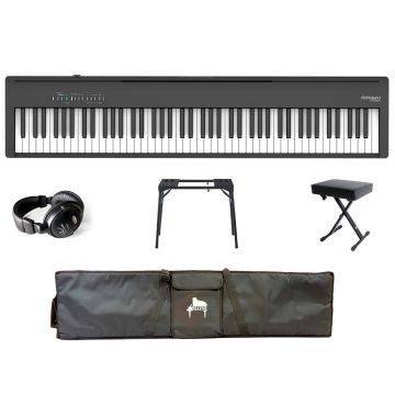 Roland FP-30X PORTABLE BUNDEL BK Zwart gesatineerd