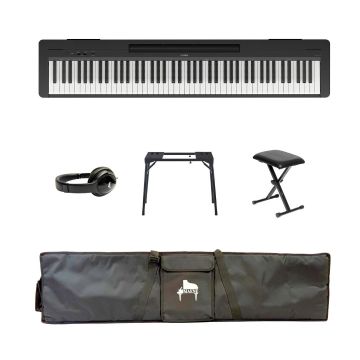 Yamaha P-145BT PORTABLE BUNDLE B Black satin