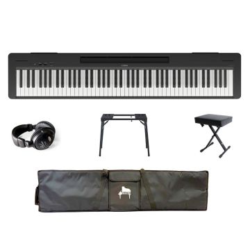 Yamaha P-145BT PORTABLE BUNDEL B Zwart gesatineerd
