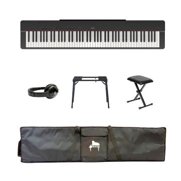 Yamaha P-225 PORTABLE BUNDLE B Black satin