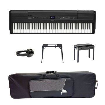 Yamaha P-525 PORTABLE BUNDLE B Black satin