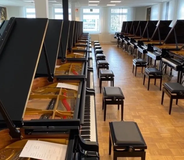Why is the piano of the competition a Steinway? 