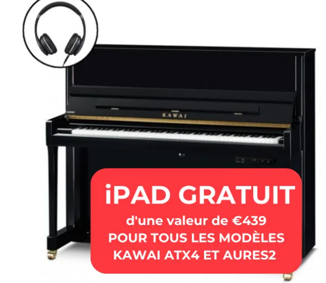 Un iPad gratuit avec tous les modèles Kawai ATX4 et AURES2